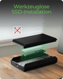 ICY BOX IB IB-1920M-C42 USB4 M.2 NVMe Gehaeuse USB4 Gen 3x2 Type-C up to 40 Gbit/s werkzeuglos Aluminium mit Waermeleitpad 5