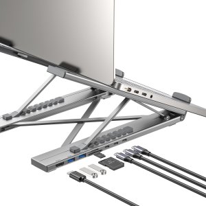 Unitek Podstawka regulowana pod laptop z hubem/HDMI/PD/SD (D1137AGY01) 12