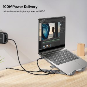 Unitek Podstawka regulowana pod laptop z hubem/HDMI/PD/SD (D1137AGY01) 7