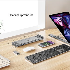 Unitek Podstawka regulowana pod laptop z hubem/HDMI/PD/SD (D1137AGY01) 8