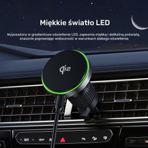 Unitek Uchwyt magnetyczny do samochodu Qi2 13
