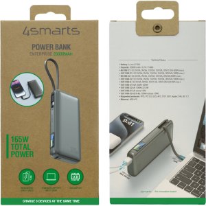 Powerbank 4smarts Enterprise 20000mAh 165W ze zintegrowanym kablem USB-C szary 6