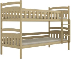 Łóżko piętrowe JULITA 200x90 sosna lakierowana drewniane trzyosobowe KOCOT KIDS 3