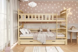 Łóżko piętrowe JULITA 200x90 sosna lakierowana drewniane trzyosobowe KOCOT KIDS 7