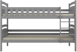 Łóżko piętrowe JULITA 180x90 szare drewniane trzyosobowe z szufladami KOCOT KIDS 5