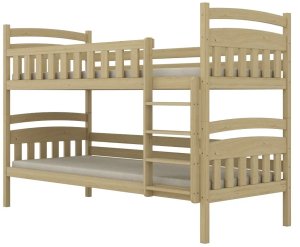 Łóżko piętrowe JULITA 200x80 sosna lakierowana drewniane trzyosobowe z szufladami KOCOT KIDS 3