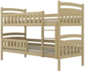 Łóżko piętrowe JULITA 200x80 sosna lakierowana drewniane trzyosobowe z szufladami KOCOT KIDS 4