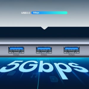 Hub USB-C Baseus Metal Gleam 7w1 HDMI 4K 60Hz / 3x USB 3.0 / USB-C PD / SD / microSD – szary 9