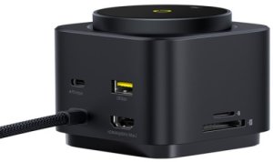 Hub USB-C 7w1 Baseus MagPro Series II z ładowarką kompatybilną z MagSafe 15W + HDMI + USB-A + USB-C + SD/TF - czarny 2