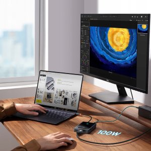 Hub USB-C 8w1 Baseus PioneerJoy HDMI 4K@60Hz + HDMI 4K@30Hz + DisplayPort 8K@30Hz + VGA + 2 x USB-A 3.0 + 2 x USB-C - szary 2