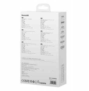 Hub USB-C 8w1 Baseus PioneerJoy HDMI 4K@60Hz + HDMI 4K@30Hz + DisplayPort 8K@30Hz + VGA + 2 x USB-A 3.0 + 2 x USB-C - szary 9