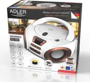 Radioodtwarzacz Adler Boombox CD-MP3 | USB | FM Radio | AUX | Gniazdo słuchawkowe 9