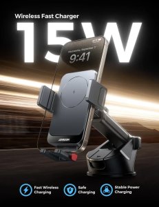 Uchwyt samochodywy Joyroom JR-ZS241S z ładowarką indukcyjną na deskę rozdzielczą - czarny 2