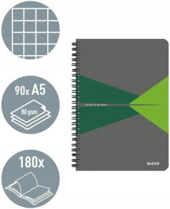 Ko�onotatnik Office PP A5 kratka zielony 2