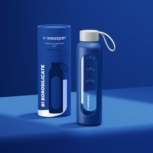 Wessper Szklana butelka B1 Borosilicate 500ml Navy Blue (WES260-500-NB-NEW) 8