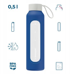 Wessper Szklana butelka B1 Borosilicate 500ml Navy Blue (WES260-500-NB-NEW) 10