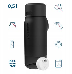 Wessper Butelka filtrująca B2 TRITAN Actitex™ 500ml Black (WES273-500-BK_K) 10