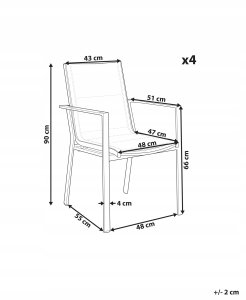 Zestaw 4 krzeseł ogrodowych BUSSETO Metal Biały 3