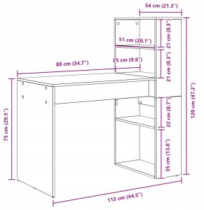Biurko vidaXL Dąb 113 cm x 54 cm 9