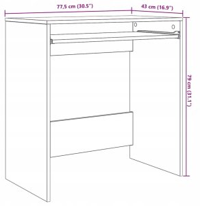 Biurko vidaXL Czarne 77.5 cm x 43 cm 12