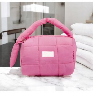 ECARLA Kosmetyczka damska pikowana kuferek różowa KS140R 18,5 x 12,5 x 13 cm 6