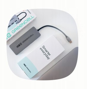Adapter Basic HUB Greencell USB-C 4in1 (4×USB-A 3.0) – szybki transfer do 5 Gb/s, aluminiowa obudowa 5