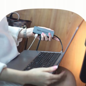 Adapter Basic HUB Greencell USB-C 4in1 (4×USB-A 3.0) – szybki transfer do 5 Gb/s, aluminiowa obudowa 7