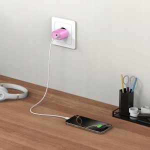 Ładowarka sieciowa Tech-Protect NCA30 USB-A, USB-C Network Charger PD 30W / QC3.0 Baby Pink 6