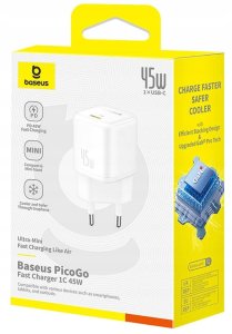 Baseus PicoGo GaN Ladegerät 45W EU Weiß 8