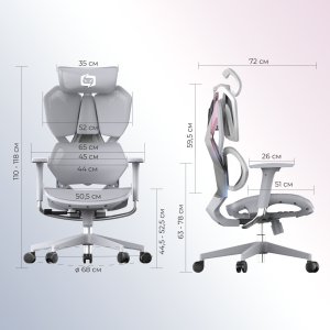 Fotel gamingowy Sihoo X5C Mesh Grey 6