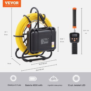 Kamera inspekcyjna endoskopowa Boroskop do rur i kanałów 91,5 m 6