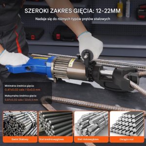 Elektryczna hydrauliczna giętarka do rur 1500W 12-22 mm 3
