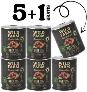 Wild Farm WILD FARM Monoprotein Beef 5x800g + 800g hipoalergiczna karma dla psa 3