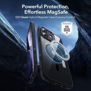 ESR CLASSIC HYBRID MAGSAFE & TEMPERED GLASS IPHONE 17 CLEAR/BLACK 2