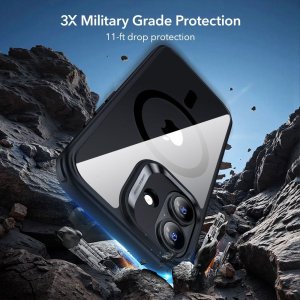 ESR CLASSIC HYBRID MAGSAFE & TEMPERED GLASS IPHONE 17 CLEAR/BLACK 4
