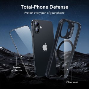 ESR CLASSIC HYBRID MAGSAFE & TEMPERED GLASS IPHONE 17 CLEAR/BLACK 5