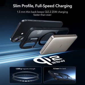 ESR CLASSIC HYBRID MAGSAFE & TEMPERED GLASS IPHONE 17 CLEAR/BLACK 6