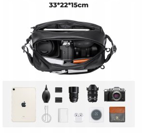 Torba Fotograficzna Walizka Saszetka Etui Na Aparat Kamerę Telefon K&f 10l / Czarny / Kf13.157v1 4