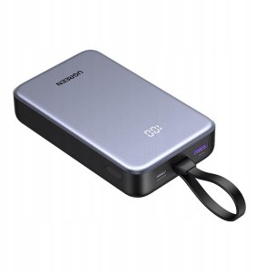 Powerbank UGREEN PB505 20000mAh USB-A, USB-C 20W + wbudowany kabel USB-C szary 2