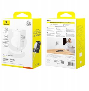 Ładowarka Baseus Ładowarka sieciowa Palm 30W USB-C biała 13