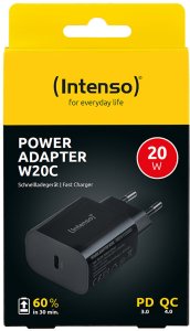Intenso 7802010 adapter zasilający/ inwentor Wewnętrzna 20 W Czarny 7