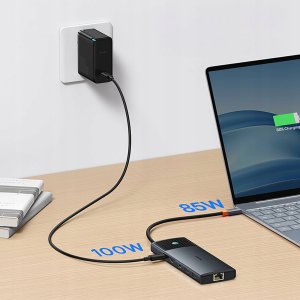 Hub USB-C Baseus Metal Gleam II 10w1 HDMI USB-A USB-C RJ45 SD/TF - szary 5