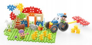 Marioinex Klocki waffle Farmer Zakręcony młyn 100elementów (07559) 7