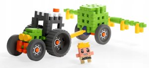Marioinex Klocki konstrukcyjne Mini Waffle Farmer Traktor z opryskiwaczem 50 elementów (907498) 2