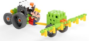 Marioinex Klocki konstrukcyjne Mini Waffle Farmer Traktor z opryskiwaczem 50 elementów (907498) 4