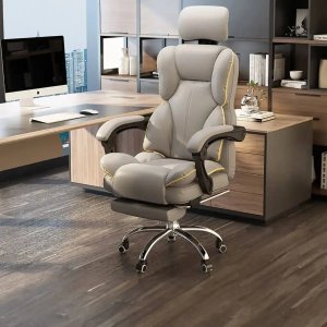 Fotel ergonomiczny biurowy obrotowy z podnókiem khaki Office 9