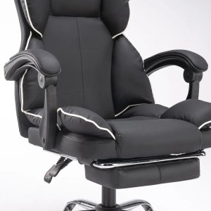 Fotel ergonomiczny biurowy obrotowy z podnókiem czarny Office 6