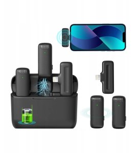 2X MIKROFON KRAWATOWY BEZPRZEWODOWY USB-C + ETUI 5