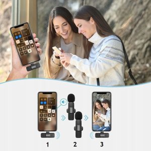 Mikrofon krawatowy 2x nadajnik + odbiornik Android USB-C K9 8