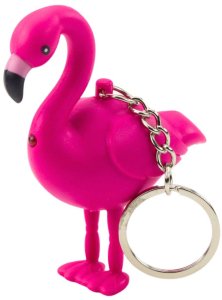 Brelok Do Kluczy Plecaka Flaming LED Dźwięki Różowy 2